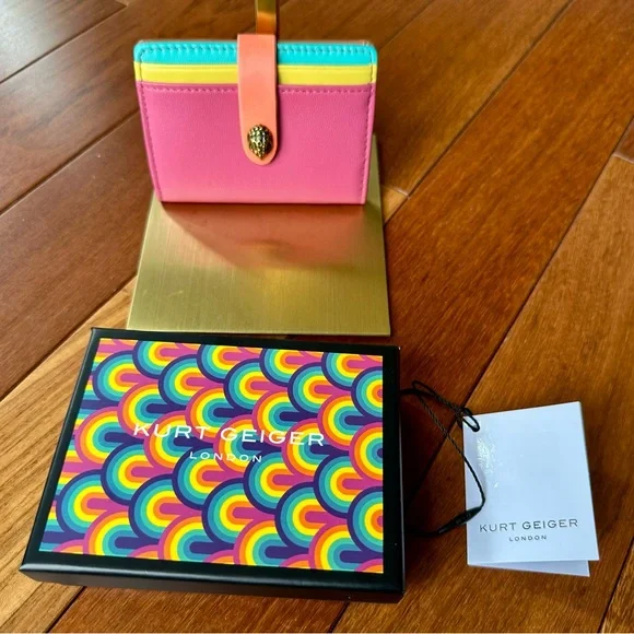 Kurt Geiger London Kensington Leather card holder in multi-colors - Picture 3 of 8